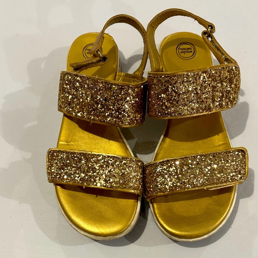 Wonder Nation Sparkling Gold Kids Sandals